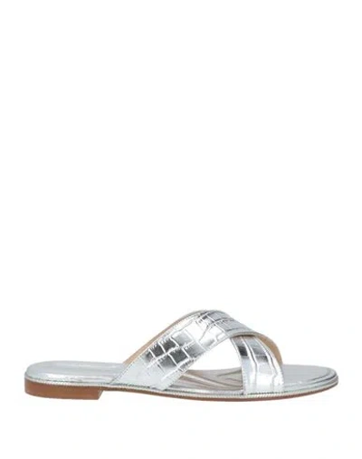 Baldinini Woman Sandals Silver Size 7 Leather