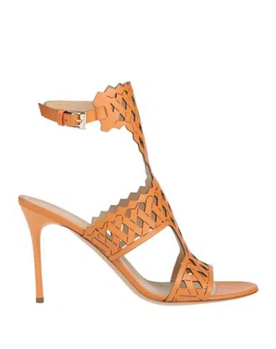 Baldinini Woman Sandals Tan Size 11 Leather In Brown