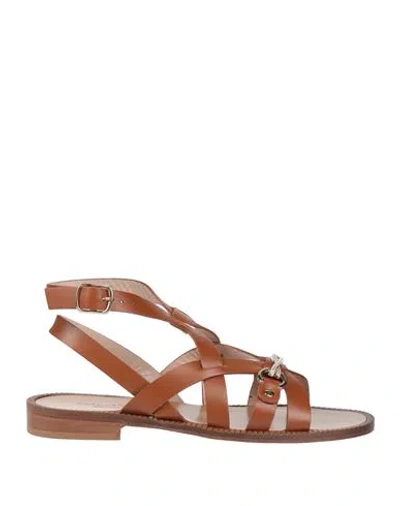 Baldinini Woman Sandals Tan Size 7 Leather In Brown