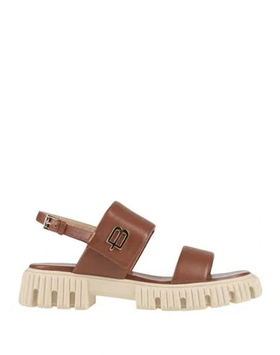 Baldinini Woman Sandals Tan Size 8 Leather In Brown