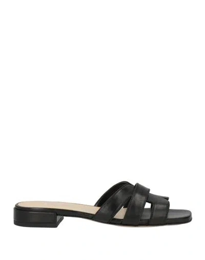 Baldinini Woman Sandals Tan Size 9 Leather In Black