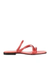 Baldinini Woman Sandals Tomato Red Size 8 Soft Leather In Tomato Red