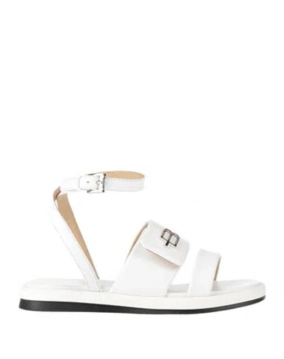 Baldinini Woman Sandals White Size 10 Leather