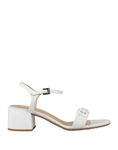 Baldinini Woman Sandals White Size 11 Leather