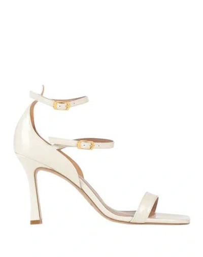 Baldinini Woman Sandals White Size 5 Leather