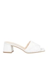 Baldinini Woman Sandals White Size 11 Soft Leather In White