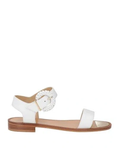 Baldinini Woman Sandals White Size 6 Calfskin In Multi