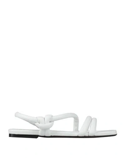 Baldinini Woman Sandals White Size 6 Leather