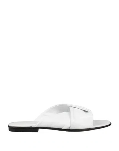 Baldinini Woman Sandals White Size 6 Leather
