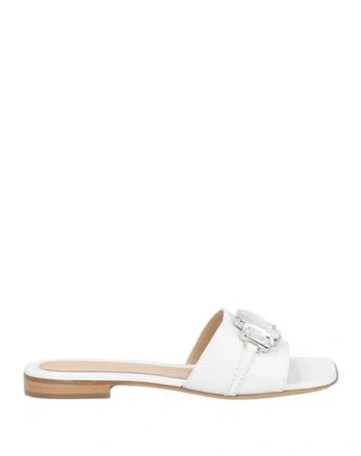 Baldinini Woman Sandals White Size 6 Leather