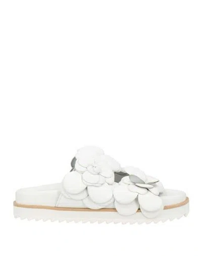 Baldinini Woman Sandals White Size 6 Leather