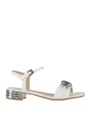 Baldinini Woman Sandals White Size 6.5 Leather