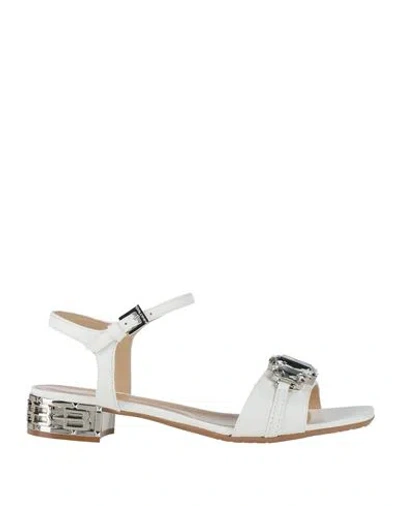 Baldinini Woman Sandals White Size 6.5 Leather