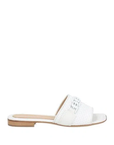 Baldinini Woman Sandals White Size 6 Leather