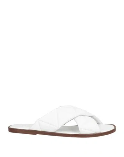 Baldinini Woman Sandals White Size 7 Leather