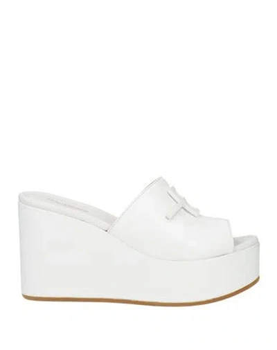 Baldinini Woman Sandals White Size 7.5 Calfskin