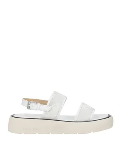 Baldinini Woman Sandals White Size 8 Leather, Synthetic Material
