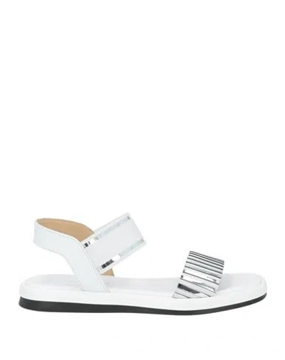 Baldinini Woman Sandals White Size 8 Leather, Textile Fibers
