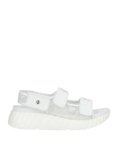 Baldinini Woman Sandals White Size 8 Leather, Textile Fibers