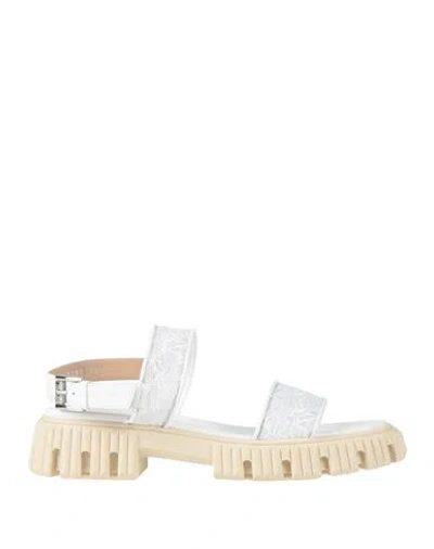 Baldinini Woman Sandals White Size 8 Textile Fibers