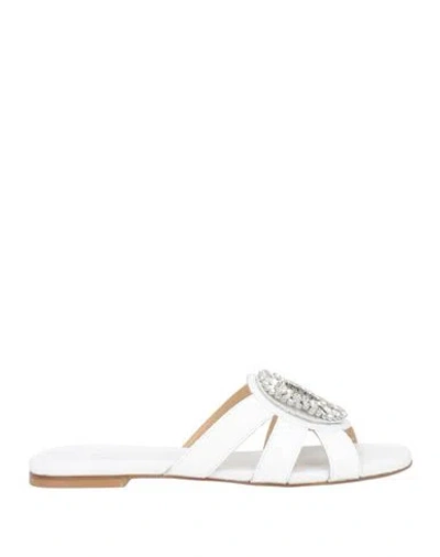 Baldinini Woman Sandals White Size 8.5 Leather
