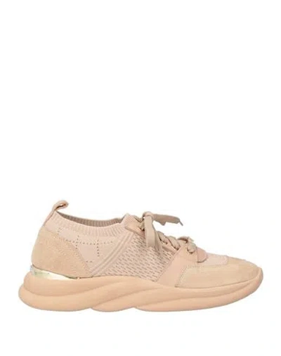 Baldinini Woman Sneakers Beige Size 6 Leather, Textile Fibers