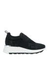 Baldinini Woman Sneakers Black Size 7 Leather, Textile Fibers