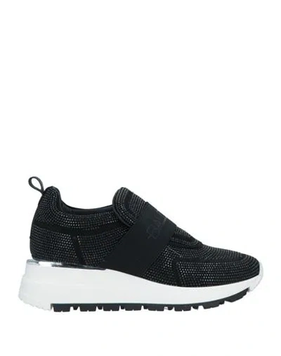 Baldinini Woman Sneakers Black Size 7 Leather, Textile Fibers