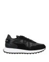 Baldinini Woman Sneakers Black Size 7 Soft Leather, Textile Fibers In Black