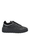 Baldinini Woman Sneakers Black Size 8 Leather In Black