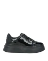 Baldinini Woman Sneakers Black Size 8 Leather In Black