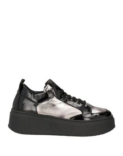 Baldinini Woman Sneakers Black Size 7 Leather, Textile Fibers