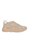 Baldinini Woman Sneakers Blush Size 6.5 Calfskin, Textile Fibers In Pink