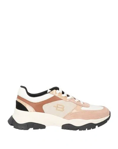 Baldinini Woman Sneakers Blush Size 9.5 Calfskin In Brown
