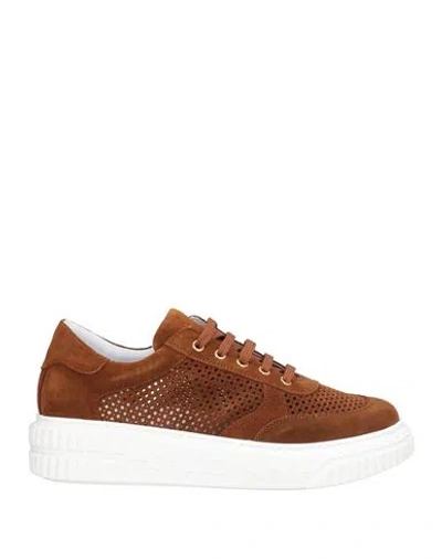 Baldinini Woman Sneakers Brown Size 8 Leather