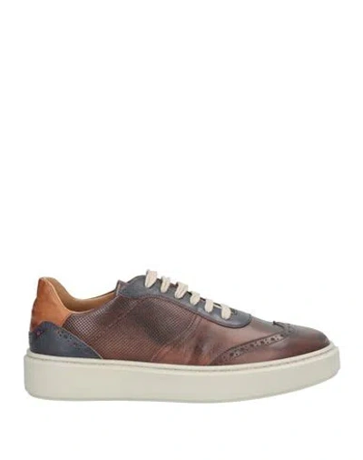 Baldinini Woman Sneakers Dark Brown Size 11 Leather