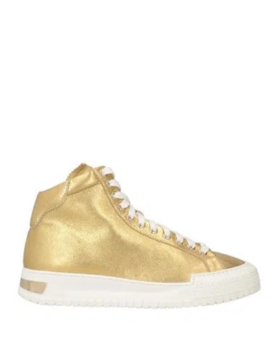 Baldinini Woman Sneakers Gold Size 7 Leather