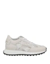 Baldinini Woman Sneakers Light Grey Size 5 Soft Leather, Textile Fibers In Grey