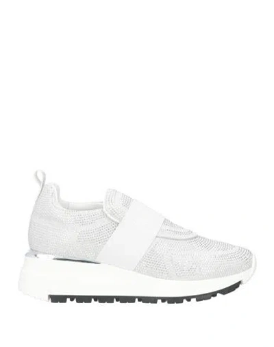 Baldinini Woman Sneakers Light Grey Size 7 Leather, Textile Fibers
