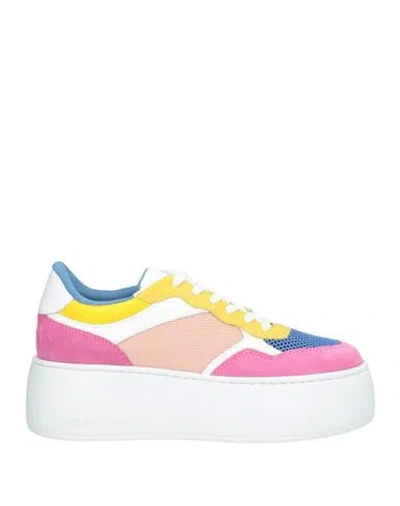 Baldinini Woman Sneakers Magenta Size 6.5 Leather, Textile Fibers
