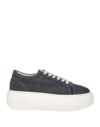 Baldinini Woman Sneakers Navy Blue Size 11 Soft Leather
