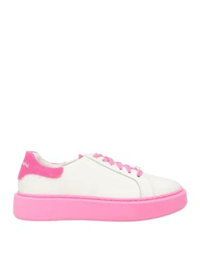 Baldinini Woman Sneakers Off White Size 5 Leather, Textile Fibers