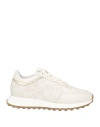 Baldinini Woman Sneakers Off White Size 11 Soft Leather In Off White