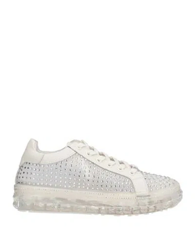 Baldinini Woman Sneakers Off White Size 6 Soft Leather, Textile Fibers