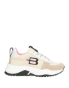Baldinini Woman Sneakers Off White Size 8 Soft Leather, Textile Fibers