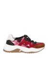 Baldinini Woman Sneakers Red Size 7 Textile Fibers, Leather In Red