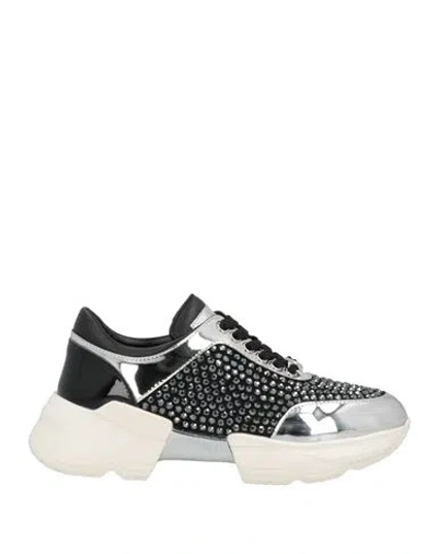Baldinini Woman Sneakers Silver Size 5 Soft Leather