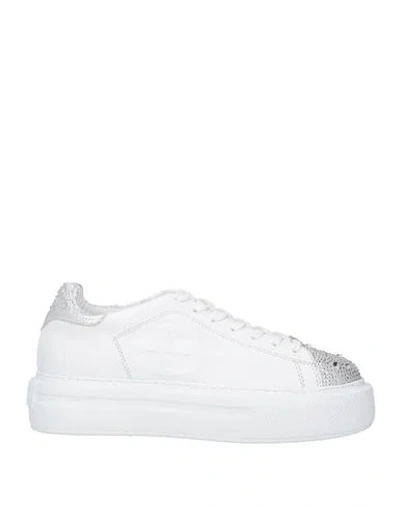 Baldinini Woman Sneakers Silver Size 5 Soft Leather, Textile Fibers