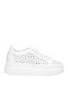 Baldinini Woman Sneakers White Size 11 Leather In White