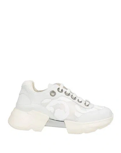 Baldinini Woman Sneakers White Size 7 Textile Fibers, Leather